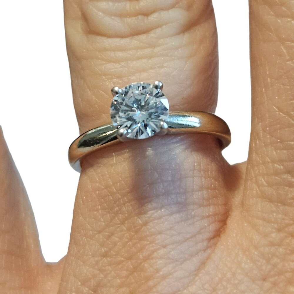 Leo Platinum 14K Solitaire .7ct Diamond Engagement Ring Retail At Over $5,900 - Picture 12 of 15
